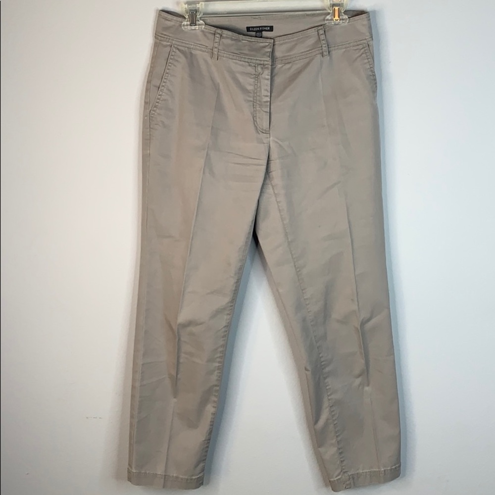 Eileen Fisher gray straight leg pants xs